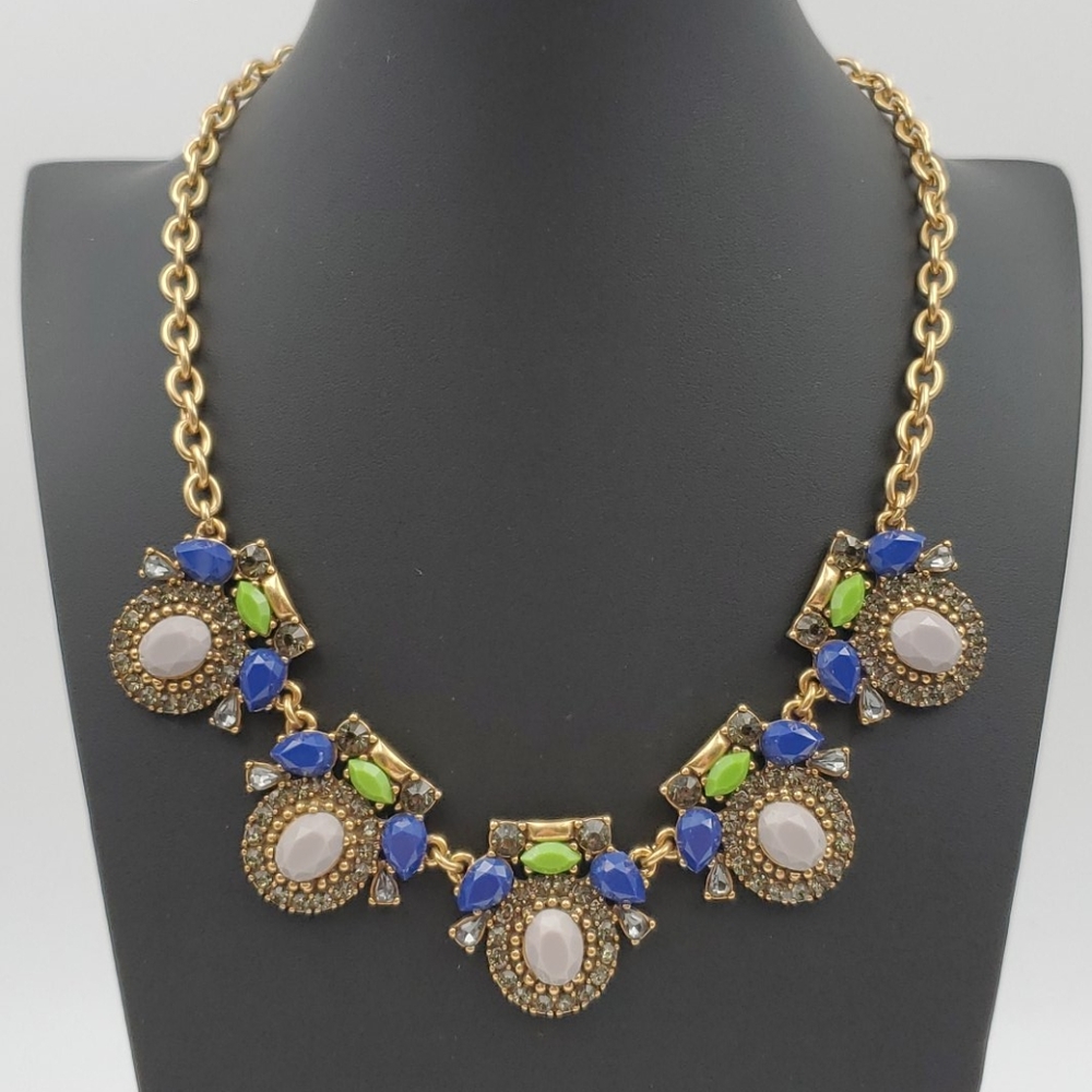 J. Crew Blue & Green Statement Necklace - Picture 2 of 8